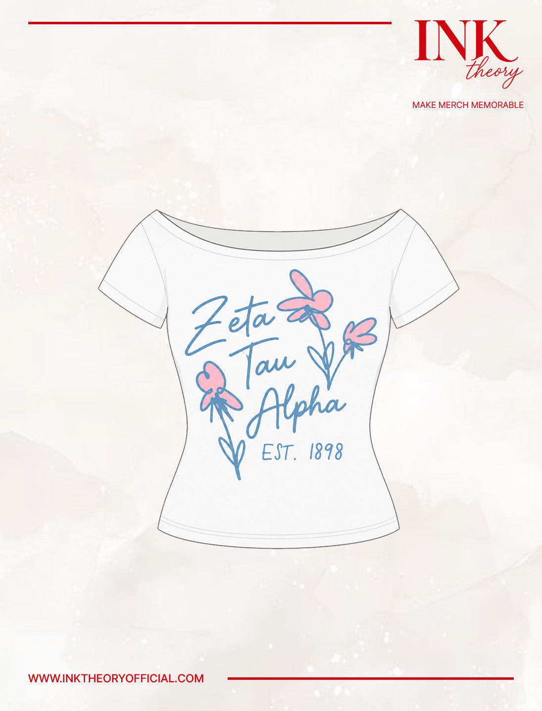 White Boatneck Sorority Tee