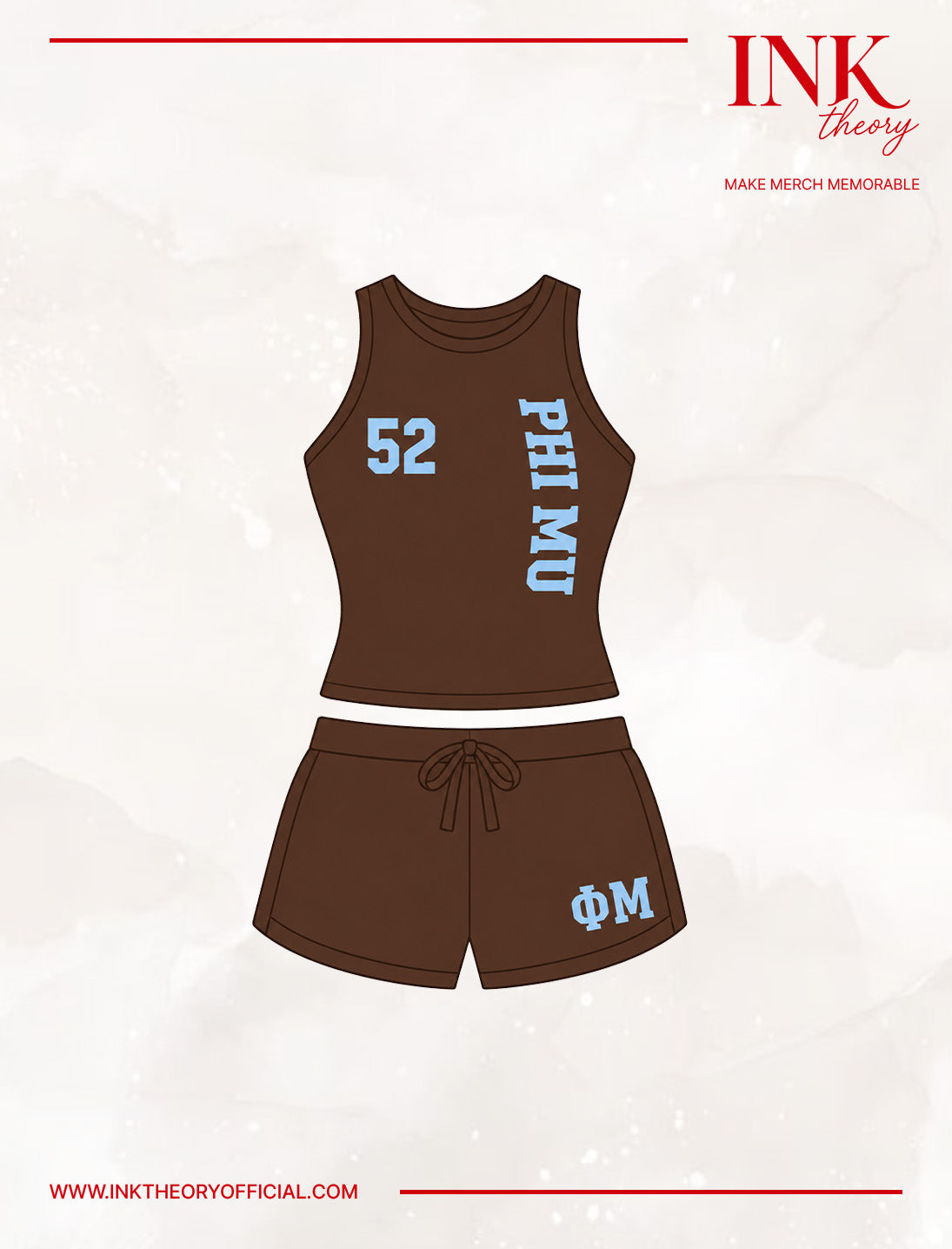 Brown High Scoop Neck Tank Set