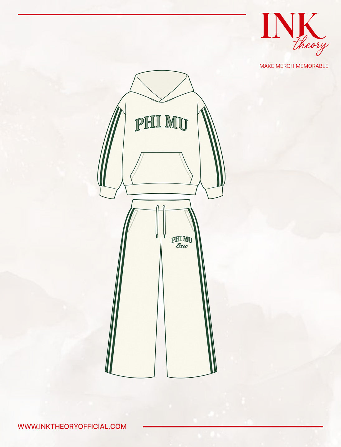 White & Green Hoodie Set