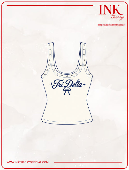 Cream Low Scoop Neck tank