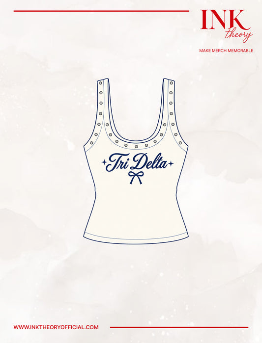 White Low Scoop Neck Tank
