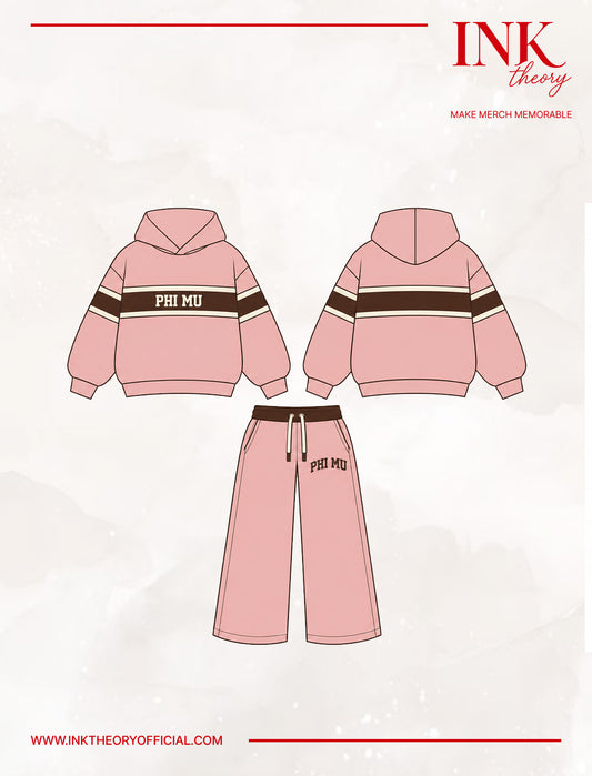 Rose Pink Hoodie Set