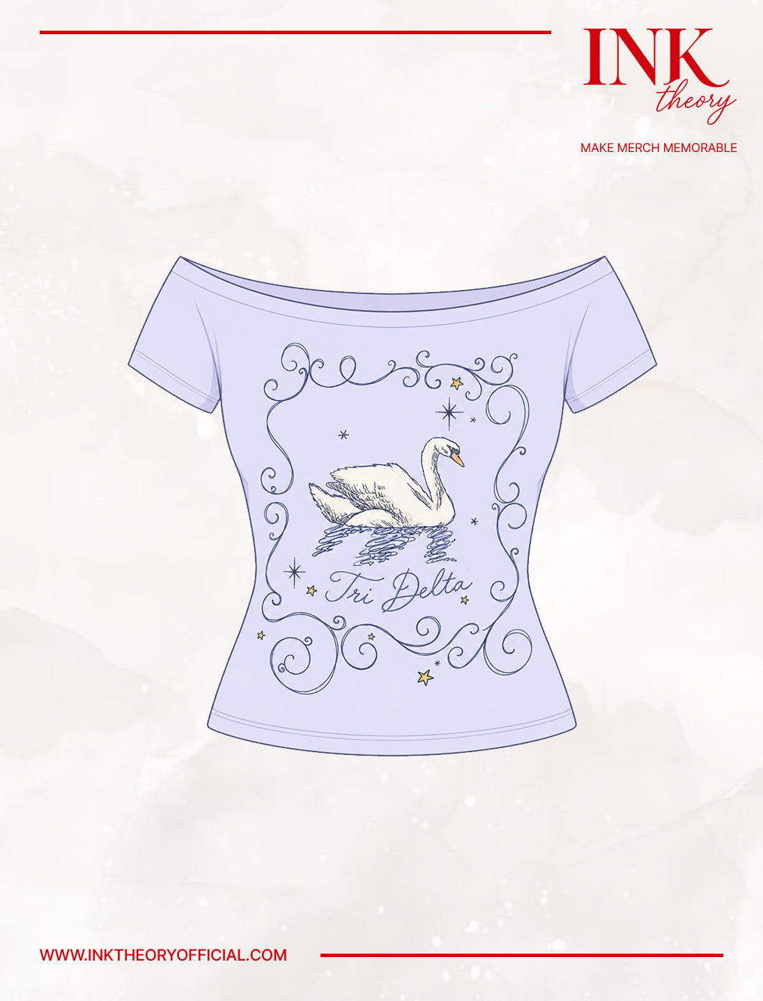 Lavander Off Shoulder Sorority Tee