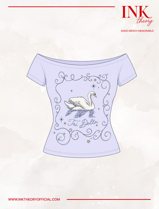 Lavander Off Shoulder Sorority Tee