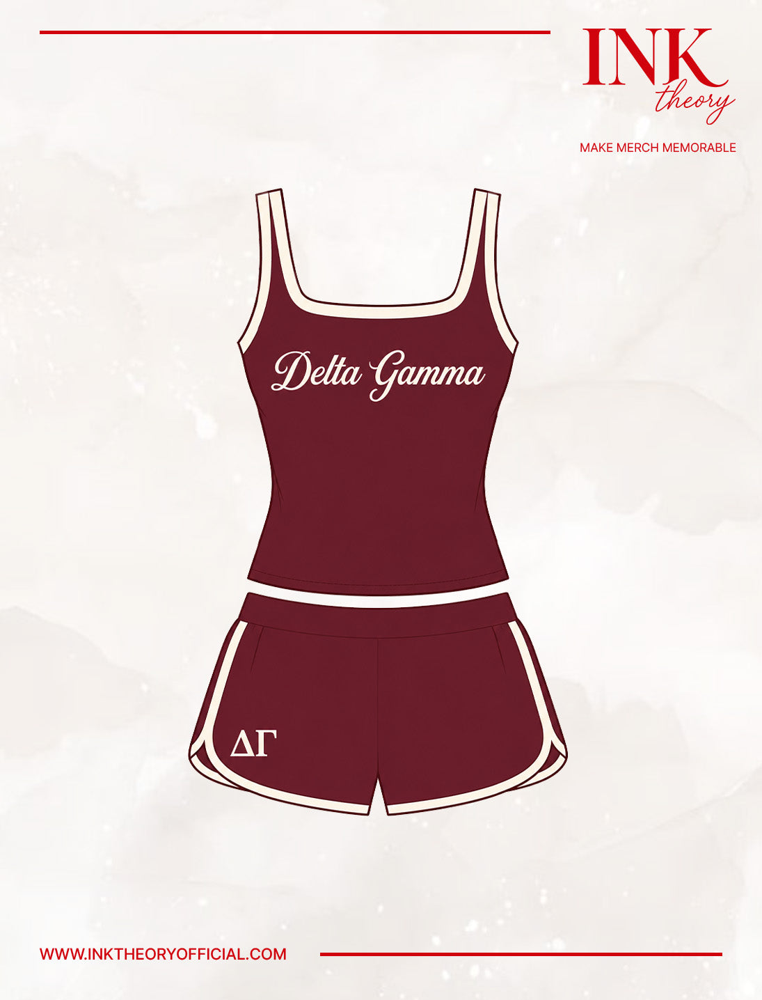 Dark Pink Square Neck Set