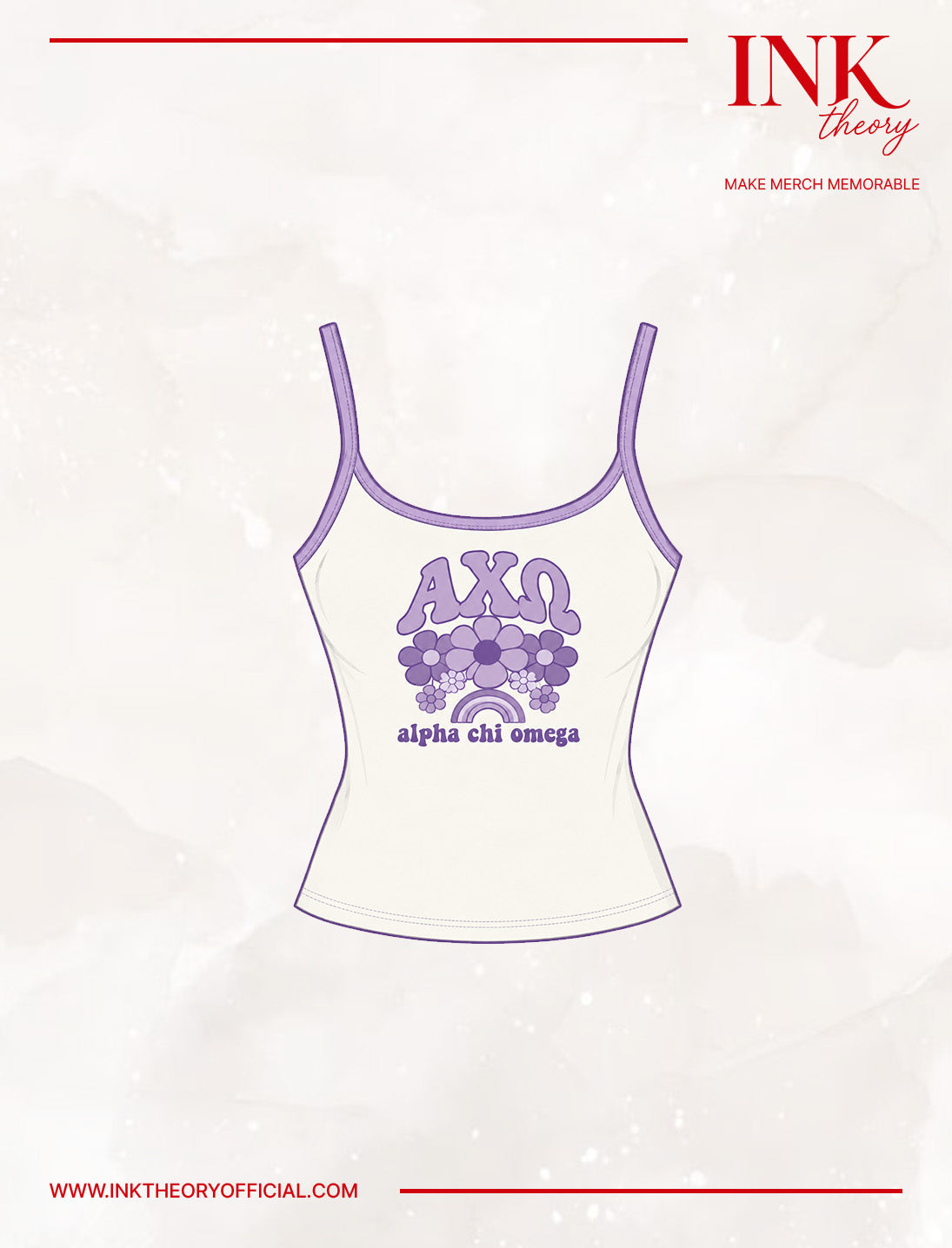 Cream & Purple Strappy Tank